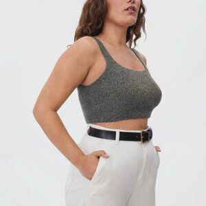 Everlane The Cozy-Stretch Tank Wool-Blend Cropped Tank